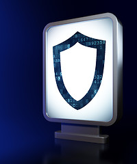 Image showing Privacy concept: Contoured Shield on billboard background