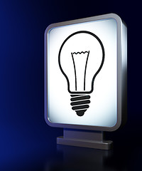 Image showing Finance concept: Light Bulb on billboard background