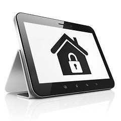 Image showing Security concept: Home on tablet pc computer