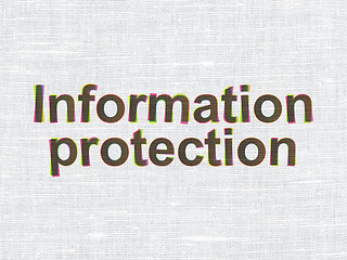 Image showing Protection concept: Information Protection on fabric texture bac