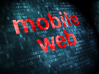 Image showing SEO web design concept: Mobile Web on digital background