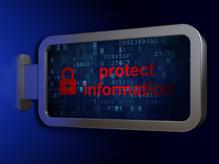 Image showing Protection concept: Protect Information and Closed Padlock on bi