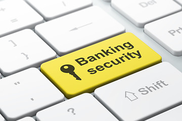 Image showing Privacy concept: Key and Banking Security on computer keyboard b