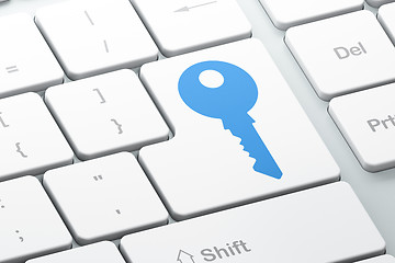 Image showing Privacy concept: Key on computer keyboard background