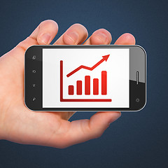 Image showing Business concept: Growth Graph on smartphone