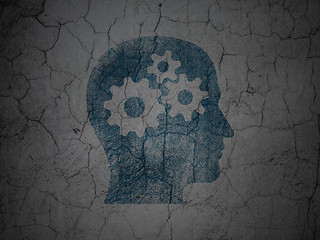 Image showing Education concept: Head With Gears on grunge wall background