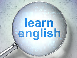 Image showing Education concept: Learn English with optical glass