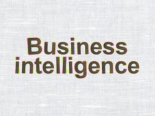 Image showing Finance concept: Business Intelligence on fabric texture backgro