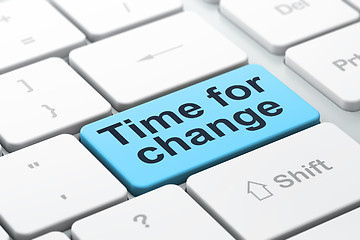 Image showing Timeline concept: Time for Change on computer keyboard backgroun