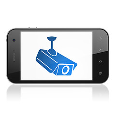 Image showing Privacy concept: Cctv Camera on smartphone