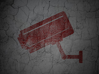 Image showing Security concept: Cctv Camera on grunge wall background