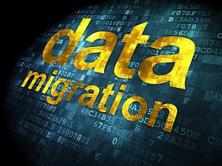 Image showing Information concept: Data Migration on digital background