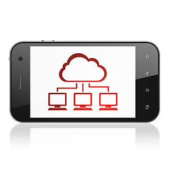 Image showing Cloud computing concept: Cloud Network on smartphone