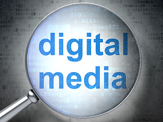 Image showing Marketing concept: Digital Media with optical glass