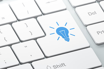 Image showing Business concept: Light Bulb on computer keyboard background