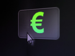 Image showing Currency concept: Euro on digital button background