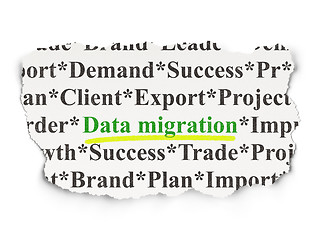 Image showing Data concept: Data Migration on Paper background