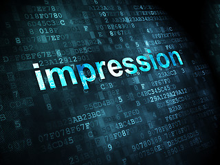 Image showing Marketing concept: Impression on digital background