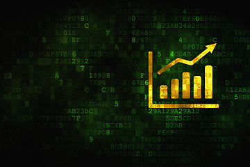 Image showing Marketing concept: Growth Graph on digital background