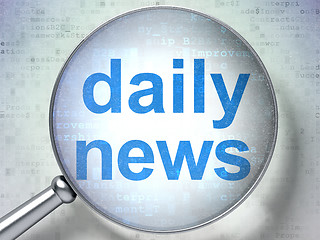 Image showing News concept: Daily News with optical glass