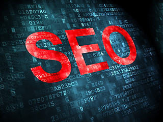 Image showing SEO web design concept: SEO on digital background