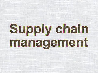 Image showing Marketing concept: Supply Chain Management on fabric texture bac