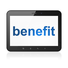 Image showing Business concept: Benefit on tablet pc computer