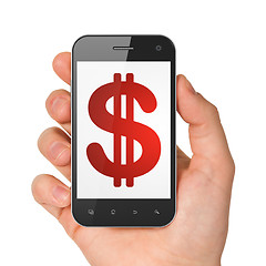 Image showing Currency concept: Dollar on smartphone