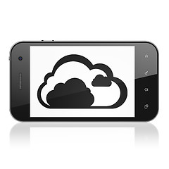 Image showing Cloud computing concept: Cloud on smartphone