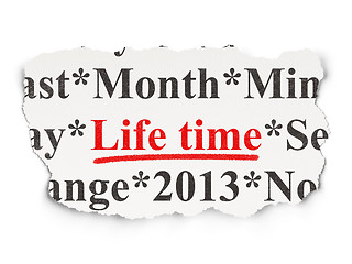 Image showing Time concept: Life Time on Paper background