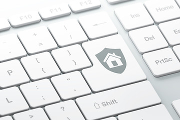 Image showing Protection concept: Shield on computer keyboard background