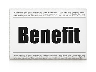Image showing Finance news concept: newspaper headline Benefit