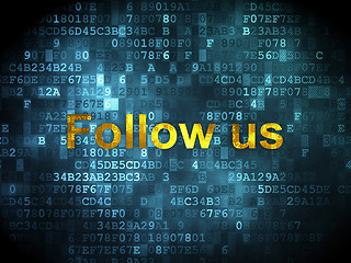Image showing Social network concept: Follow us on digital background