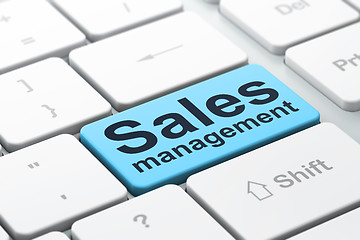 Image showing Advertising concept: Sales Management on computer keyboard backg