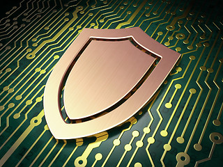 Image showing Safety concept: Shield on circuit board background