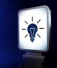 Image showing Finance concept: Light Bulb on billboard background