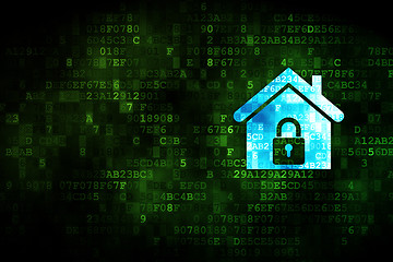 Image showing Safety concept: Home on digital background