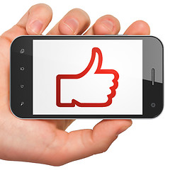 Image showing Social media concept: Like on smartphone