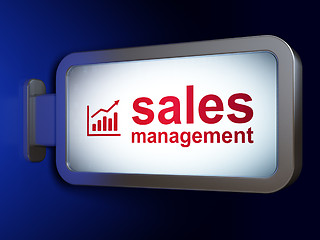 Image showing Marketing concept: Sales Management and Growth Graph on billboar