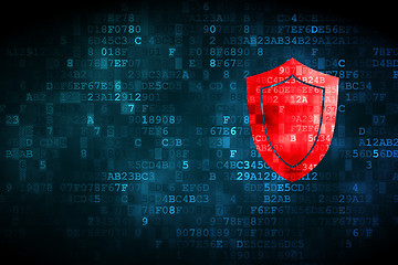 Image showing Protection concept: Shield on digital background