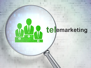 Image showing Advertising concept: Business Team and Telemarketing with optica