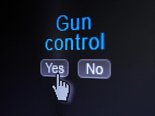 Image showing Safety concept: Gun Control on digital computer screen