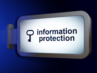 Image showing Privacy concept: Information Protection and Key on billboard bac
