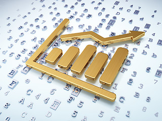 Image showing News concept: Golden Growth Graph on digital background