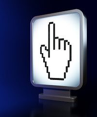 Image showing Advertising concept: Mouse Cursor on billboard background