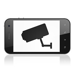 Image showing Privacy concept: Cctv Camera on smartphone