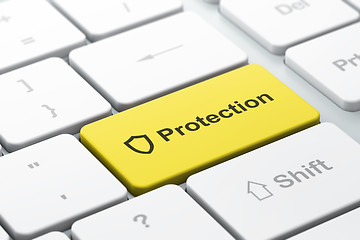 Image showing Privacy concept: Contoured Shield and Protection on computer key