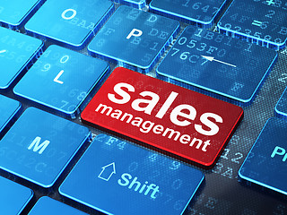 Image showing Advertising concept: Sales Management on computer keyboard backg