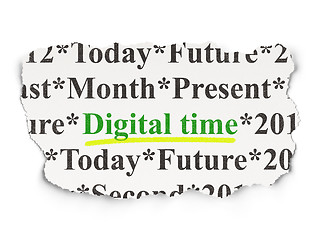 Image showing Timeline concept: Digital Time on Paper background