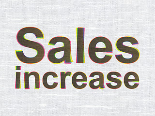 Image showing Marketing concept: Sales Increase on fabric texture background
